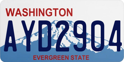 WA license plate AYD2904