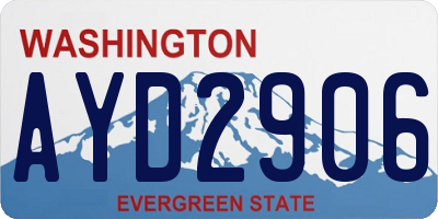 WA license plate AYD2906