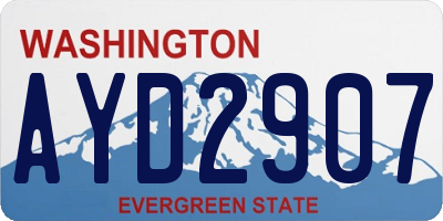 WA license plate AYD2907