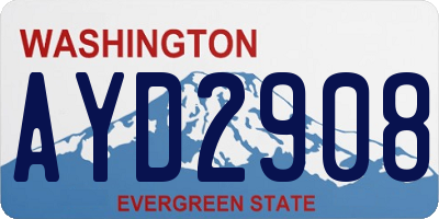 WA license plate AYD2908