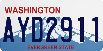 WA license plate AYD2911