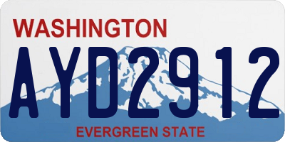 WA license plate AYD2912