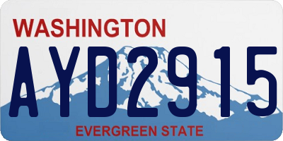 WA license plate AYD2915
