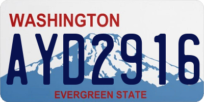 WA license plate AYD2916