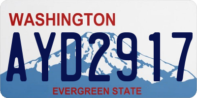 WA license plate AYD2917