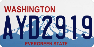 WA license plate AYD2919