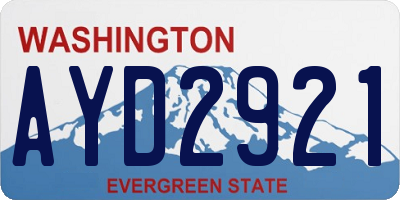 WA license plate AYD2921