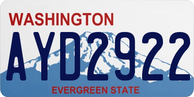 WA license plate AYD2922