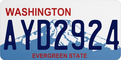 WA license plate AYD2924