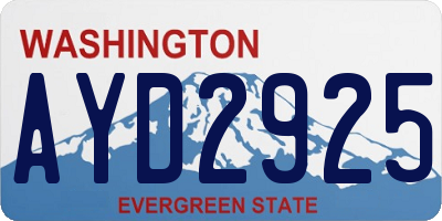 WA license plate AYD2925