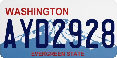 WA license plate AYD2928