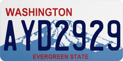 WA license plate AYD2929