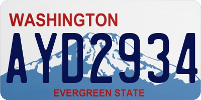 WA license plate AYD2934
