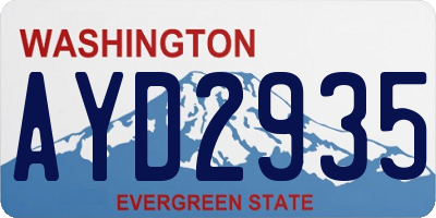 WA license plate AYD2935