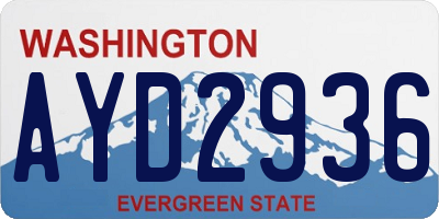WA license plate AYD2936