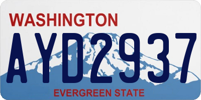 WA license plate AYD2937