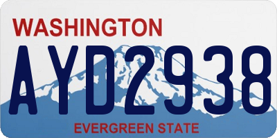 WA license plate AYD2938