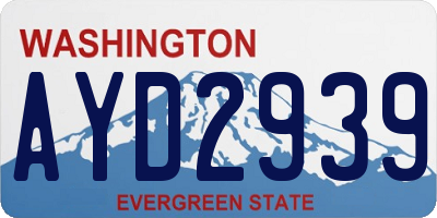 WA license plate AYD2939