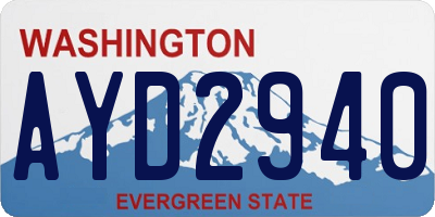 WA license plate AYD2940