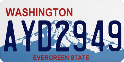 WA license plate AYD2949