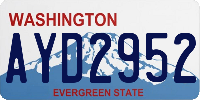 WA license plate AYD2952