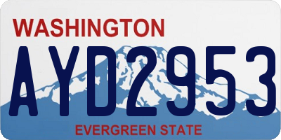 WA license plate AYD2953