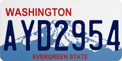 WA license plate AYD2954