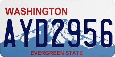 WA license plate AYD2956