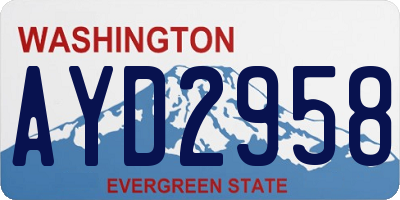 WA license plate AYD2958
