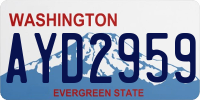 WA license plate AYD2959