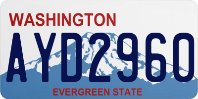 WA license plate AYD2960