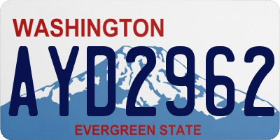 WA license plate AYD2962