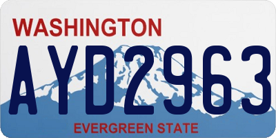 WA license plate AYD2963