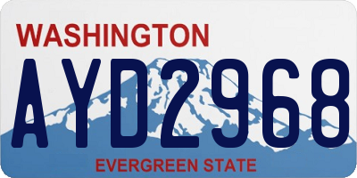 WA license plate AYD2968