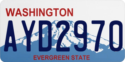 WA license plate AYD2970