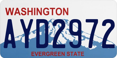 WA license plate AYD2972