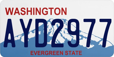 WA license plate AYD2977