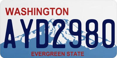 WA license plate AYD2980