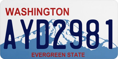 WA license plate AYD2981