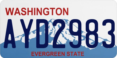WA license plate AYD2983