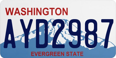 WA license plate AYD2987
