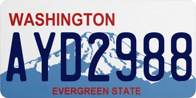WA license plate AYD2988