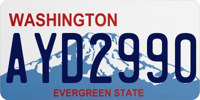 WA license plate AYD2990