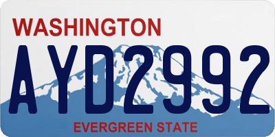 WA license plate AYD2992