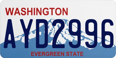 WA license plate AYD2996