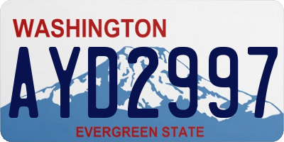 WA license plate AYD2997
