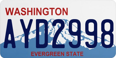 WA license plate AYD2998