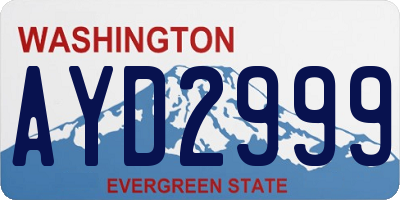 WA license plate AYD2999