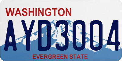 WA license plate AYD3004