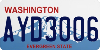 WA license plate AYD3006